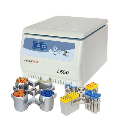 L550 Cence Laboratorium Centrifuge Machine 5310xg Max RCF 4x500ml Capaciteit Laag Geluid <65dB(A) Tafelmodel Lage Snelheid Centrifuge